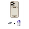 MARSİLYAN™- iPhone 13 Pro Max Kılıf Kozmos Minimal Prime - Siyah Bilvis 5in1 3D Magic Cam Ekran Koruyucu + Renkli Kamera Lens Koruma Cam - SI