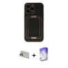 MARSİLYAN™- iPhone 13 Pro Max Kılıf Kozmos Minimal Prime - Siyah Bilvis 5in1 3D Magic Cam Ekran Koruyucu + Rainbow Kamera Lens Koruma Cam - BZ
