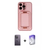 MARSİLYAN™- iPhone 13 Pro Max Kılıf Kozmos Minimal Prime - Siyah Bilvis 5in1 3D Magic Cam Ekran Koruyucu + Neon Fosforlu Kamera Lens - BZ