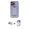 MARSİLYAN™- iPhone 13 Pro Max Kılıf Kozmos Minimal Prime - Siyah Bilvis 5in1 3D Magic Cam Ekran Koruyucu + Rainbow Kamera Lens Koruma Cam - MR