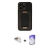 MARSİLYAN™- iPhone 13 Pro Max Kılıf Kozmos Minimal Prime - Siyah Bilvis 5in1 3D Magic Cam Ekran Koruyucu + Pers Alüminyum Kamera Lens - GD