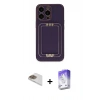 MARSİLYAN™- iPhone 13 Pro Max Kılıf Kozmos Minimal Prime - Siyah Bilvis 5in1 3D Magic Cam Ekran Koruyucu + Pers Alüminyum Kamera Lens - GD
