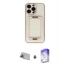 MARSİLYAN™- iPhone 13 Pro Max Kılıf Kozmos Minimal Prime - Siyah Bilvis 5in1 3D Magic Cam Ekran Koruyucu + Rainbow Kamera Lens Koruma Cam - MR