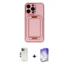 MARSİLYAN™- iPhone 13 Pro Max Kılıf Kozmos Minimal Prime - Siyah Bilvis 5in1 3D Magic Cam Ekran Koruyucu + Shine Kamera Lens - GD