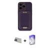 MARSİLYAN™- iPhone 13 Pro Max Kılıf Kozmos Minimal Prime - Siyah Bilvis 5in1 3D Magic Cam Ekran Koruyucu + Rainbow Kamera Lens Koruma Cam - MI