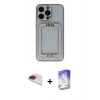 MARSİLYAN™- iPhone 13 Pro Max Kılıf Kozmos Minimal Prime - Siyah Bilvis 5in1 3D Magic Cam Ekran Koruyucu + Pers Alüminyum Kamera Lens - KI