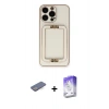 MARSİLYAN™- iPhone 13 Pro Max Kılıf Kozmos Minimal Prime - Siyah Bilvis 5in1 3D Magic Cam Ekran Koruyucu + Renkli Kamera Lens Koruma Cam - MI