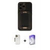 MARSİLYAN™- iPhone 13 Pro Max Kılıf Kozmos Minimal Prime - Siyah Bilvis 5in1 3D Magic Cam Ekran Koruyucu + Shine Kamera Lens - GD