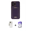 MARSİLYAN™- iPhone 13 Pro Max Kılıf Kozmos Minimal Prime - Siyah Bilvis 5in1 3D Magic Cam Ekran Koruyucu + Shine Kamera Lens - GD