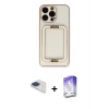 MARSİLYAN™- iPhone 13 Pro Max Kılıf Kozmos Minimal Prime - Siyah Bilvis 5in1 3D Magic Cam Ekran Koruyucu + Pers Alüminyum Kamera Lens - LT