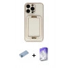 MARSİLYAN™- iPhone 13 Pro Max Kılıf Kozmos Minimal Prime - Siyah Bilvis 5in1 3D Magic Cam Ekran Koruyucu + Shine Kamera Lens Koruma Cam - MI