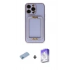 MARSİLYAN™- iPhone 13 Pro Max Kılıf Kozmos Minimal Prime - Siyah Bilvis 5in1 3D Magic Cam Ekran Koruyucu + Shine Kamera Lens Koruma Cam - MI