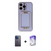 MARSİLYAN™- iPhone 13 Pro Max Kılıf Kozmos Minimal Prime - Siyah Bilvis 5in1 3D Magic Cam Ekran Koruyucu + Neon Fosforlu Kamera Lens - MI