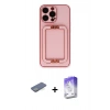 MARSİLYAN™- iPhone 13 Pro Max Kılıf Kozmos Minimal Prime - Siyah Bilvis 5in1 3D Magic Cam Ekran Koruyucu + Renkli Kamera Lens Koruma Cam - YL