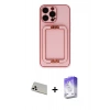 MARSİLYAN™- iPhone 13 Pro Max Kılıf Kozmos Minimal Prime - Siyah Bilvis 5in1 3D Magic Cam Ekran Koruyucu + Rainbow Kamera Lens Koruma Cam - BZ