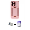 MARSİLYAN™- iPhone 13 Pro Max Kılıf Kozmos Minimal Prime - Siyah Bilvis 5in1 3D Magic Cam Ekran Koruyucu + Rainbow Kamera Lens Koruma Cam - MI