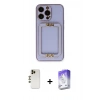 MARSİLYAN™- iPhone 13 Pro Max Kılıf Kozmos Minimal Prime - Siyah Bilvis 5in1 3D Magic Cam Ekran Koruyucu + Shine Kamera Lens - GD