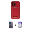 MARSİLYAN™- iPhone 13 Pro Max Kılıf Kozmos Minimal Prime - Siyah Bilvis 5in1 3D Magic Cam Ekran Koruyucu + Neon Fosforlu Kamera Lens - MI