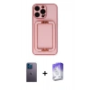 MARSİLYAN™- iPhone 13 Pro Max Kılıf Kozmos Minimal Prime - Siyah Bilvis 5in1 3D Magic Cam Ekran Koruyucu + Neon Fosforlu Kamera Lens - MI