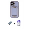 MARSİLYAN™- iPhone 13 Pro Max Kılıf Kozmos Minimal Prime - Siyah Bilvis 5in1 3D Magic Cam Ekran Koruyucu + Metal Kamera Lens Koruma Cam - MR