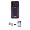 MARSİLYAN™- iPhone 13 Pro Max Kılıf Kozmos Minimal Prime - Siyah Bilvis 5in1 3D Magic Cam Ekran Koruyucu + Rainbow Kamera Lens Koruma Cam - REGD