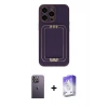 MARSİLYAN™- iPhone 13 Pro Max Kılıf Kozmos Minimal Prime - Siyah Bilvis 5in1 3D Magic Cam Ekran Koruyucu + Neon Fosforlu Kamera Lens - BZ