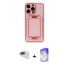 MARSİLYAN™- iPhone 13 Pro Max Kılıf Kozmos Minimal Prime - Siyah Bilvis 5in1 3D Magic Cam Ekran Koruyucu + Pers Alüminyum Kamera Lens - LT