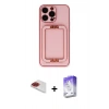 MARSİLYAN™- iPhone 13 Pro Max Kılıf Kozmos Minimal Prime - Siyah Bilvis 5in1 3D Magic Cam Ekran Koruyucu + Pers Alüminyum Kamera Lens - KI