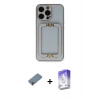 MARSİLYAN™- iPhone 13 Pro Max Kılıf Kozmos Minimal Prime - Siyah Bilvis 5in1 3D Magic Cam Ekran Koruyucu + Metal Kamera Lens Koruma Cam - MR