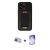 MARSİLYAN™- iPhone 13 Pro Max Kılıf Kozmos Minimal Prime - Siyah Bilvis 5in1 3D Magic Cam Ekran Koruyucu + Rainbow Kamera Lens Koruma Cam - MI