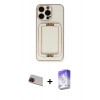 MARSİLYAN™- iPhone 13 Pro Max Kılıf Kozmos Minimal Prime - Siyah Bilvis 5in1 3D Magic Cam Ekran Koruyucu + Rainbow Kamera Lens Koruma Cam - KI