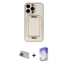 MARSİLYAN™- iPhone 13 Pro Max Kılıf Kozmos Minimal Prime - Siyah Bilvis 5in1 3D Magic Cam Ekran Koruyucu + Rainbow Kamera Lens Koruma Cam - MI