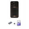 MARSİLYAN™- iPhone 13 Pro Max Kılıf Kozmos Minimal Prime - Siyah Bilvis 5in1 5D Magic Hayalet Cam Ekran Koruyucu + Renkli Kamera Lens Koruma Cam - MI