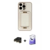 MARSİLYAN™- iPhone 13 Pro Max Kılıf Kozmos Minimal Prime - Siyah Bilvis 5in1 5D Magic Hayalet Cam Ekran Koruyucu + Raze Metal Kamera Lens - GD