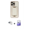MARSİLYAN™- iPhone 13 Pro Max Kılıf Kozmos Minimal Prime - Siyah Bilvis 5in1 5D Magic Hayalet Cam Ekran Koruyucu + Pers Alüminyum Kamera Lens - SABE