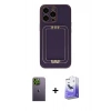 MARSİLYAN™- iPhone 13 Pro Max Kılıf Kozmos Minimal Prime - Siyah Bilvis 5in1 5D Magic Hayalet Cam Ekran Koruyucu + Neon Fosforlu Kamera Lens - YL