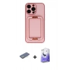 MARSİLYAN™- iPhone 13 Pro Max Kılıf Kozmos Minimal Prime - Siyah Bilvis 5in1 5D Magic Hayalet Cam Ekran Koruyucu + Renkli Kamera Lens Koruma Cam - YL
