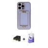 MARSİLYAN™- iPhone 13 Pro Max Kılıf Kozmos Minimal Prime - Siyah Bilvis 5in1 5D Magic Hayalet Cam Ekran Koruyucu + Raze Metal Kamera Lens - GD