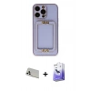 MARSİLYAN™- iPhone 13 Pro Max Kılıf Kozmos Minimal Prime - Siyah Bilvis 5in1 5D Magic Hayalet Cam Ekran Koruyucu + Beyaz Rainbow Kamera Lens Koruma Cam