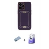MARSİLYAN™- iPhone 13 Pro Max Kılıf Kozmos Minimal Prime - Siyah Bilvis 5in1 5D Magic Hayalet Cam Ekran Koruyucu + Shine Kamera Lens Koruma Cam - MI