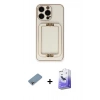MARSİLYAN™- iPhone 13 Pro Max Kılıf Kozmos Minimal Prime - Siyah Bilvis 5in1 5D Magic Hayalet Cam Ekran Koruyucu + Shine Kamera Lens Koruma Cam - GI