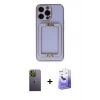 MARSİLYAN™- iPhone 13 Pro Max Kılıf Kozmos Minimal Prime - Siyah Bilvis 5in1 5D Magic Hayalet Cam Ekran Koruyucu + Yeşil Neon Fosforlu Kamera Lens