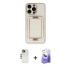 MARSİLYAN™- iPhone 13 Pro Max Kılıf Kozmos Minimal Prime - Siyah Bilvis 5in1 5D Magic Hayalet Cam Ekran Koruyucu + Shine Kamera Lens - GD