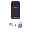 MARSİLYAN™- iPhone 13 Pro Max Kılıf Kozmos Minimal Prime - Siyah Bilvis 5in1 5D Magic Hayalet Cam Ekran Koruyucu + Pers Alüminyum Kamera Lens - SABE