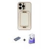 MARSİLYAN™- iPhone 13 Pro Max Kılıf Kozmos Minimal Prime - Siyah Bilvis 5in1 5D Magic Hayalet Cam Ekran Koruyucu + Renkli Kamera Lens Koruma Cam - YL