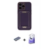 MARSİLYAN™- iPhone 13 Pro Max Kılıf Kozmos Minimal Prime - Siyah Bilvis 5in1 5D Magic Hayalet Cam Ekran Koruyucu + Renkli Kamera Lens Koruma Cam - YL