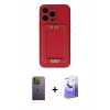MARSİLYAN™- iPhone 13 Pro Max Kılıf Kozmos Minimal Prime - Siyah Bilvis 5in1 5D Magic Hayalet Cam Ekran Koruyucu + Yeşil Neon Fosforlu Kamera Lens