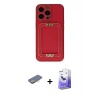 MARSİLYAN™- iPhone 13 Pro Max Kılıf Kozmos Minimal Prime - Siyah Bilvis 5in1 5D Magic Hayalet Cam Ekran Koruyucu + Renkli Kamera Lens Koruma Cam - SI