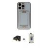MARSİLYAN™- iPhone 13 Pro Max Kılıf Kozmos Minimal Prime - Siyah Bilvis Hayalet Cam Ekran Koruyucu + Gold Raze Metal Kamera Lens