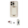 MARSİLYAN™- iPhone 13 Pro Max Kılıf Kozmos Minimal Prime - Siyah Bilvis Hayalet Cam Ekran Koruyucu + Pers Alüminyum Kamera Lens - KI
